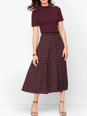 TALBOTS dotty bows midi skirt 4 P